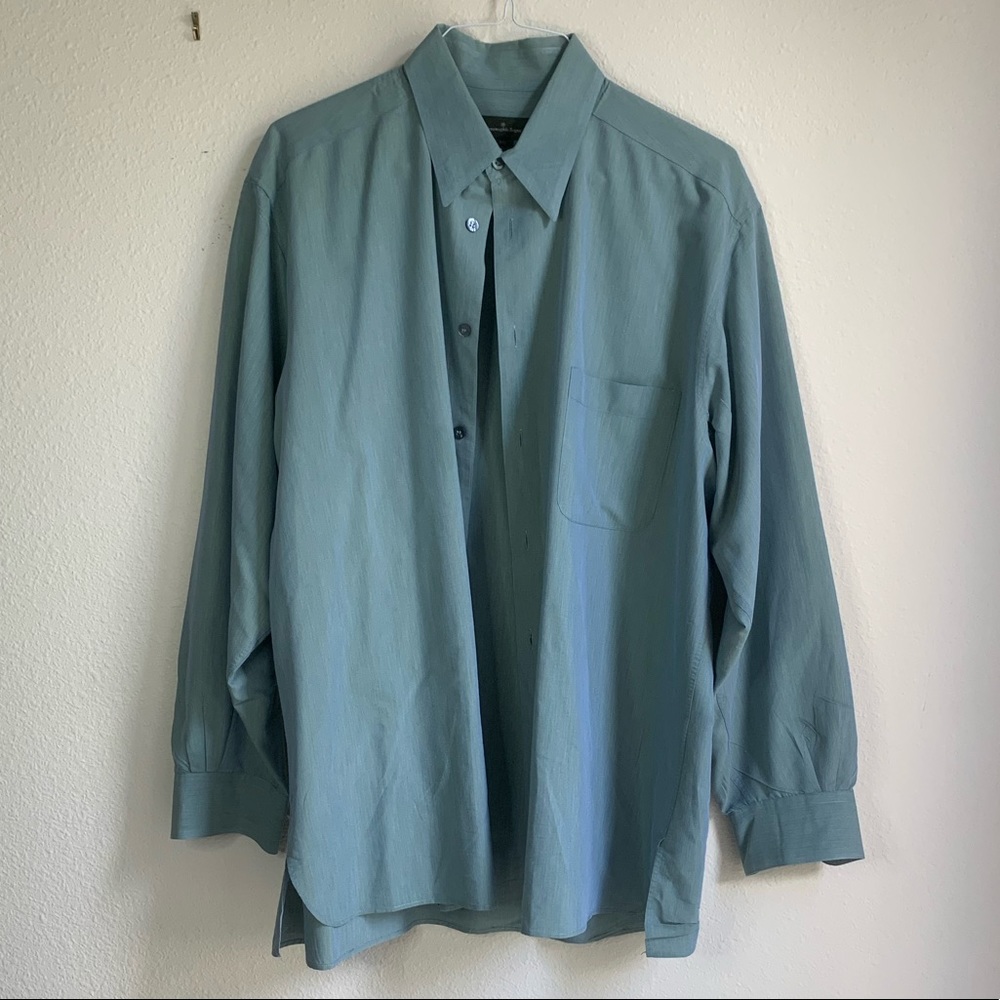 Ermenegildo Zegna XXL green men’s dress shirt